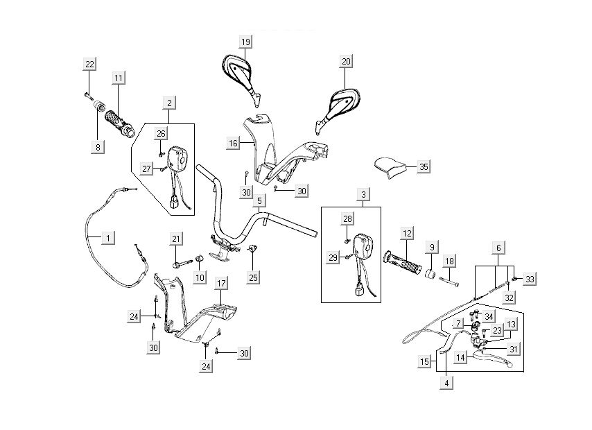 Lenkungsteile Kymco New Dink 4-Takt Deep Ocean Blue