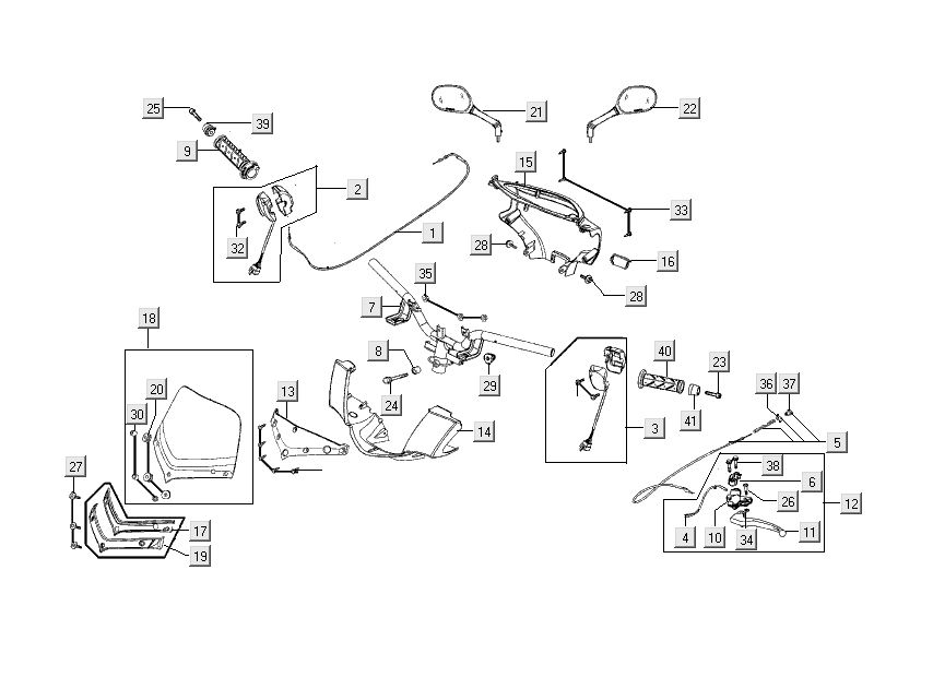 Lenkungsteile Kymco People S 4-Takt Matt Grau