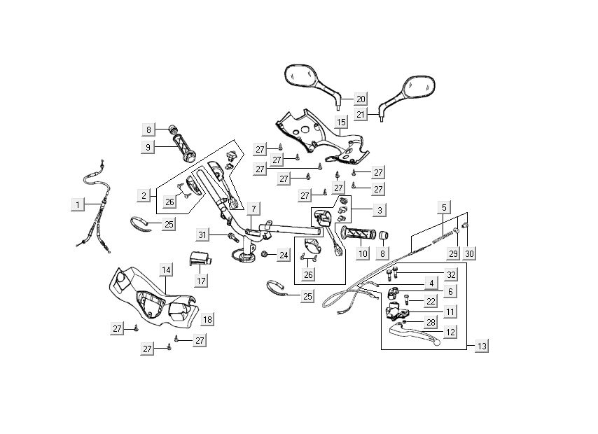 Lenkungsteile Kymco Super9 Wechselstrom o.m 2-Takt Race Schwarz Gelb