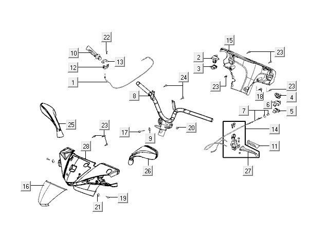 Lenkungsteile Kymco VP50 4t AC Eiche Metallic