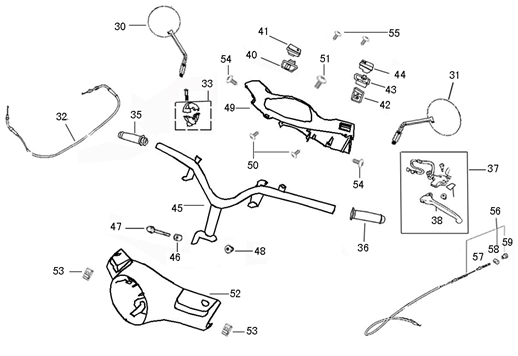 Lenkungsteile Neco Azzuro 125cc weiß