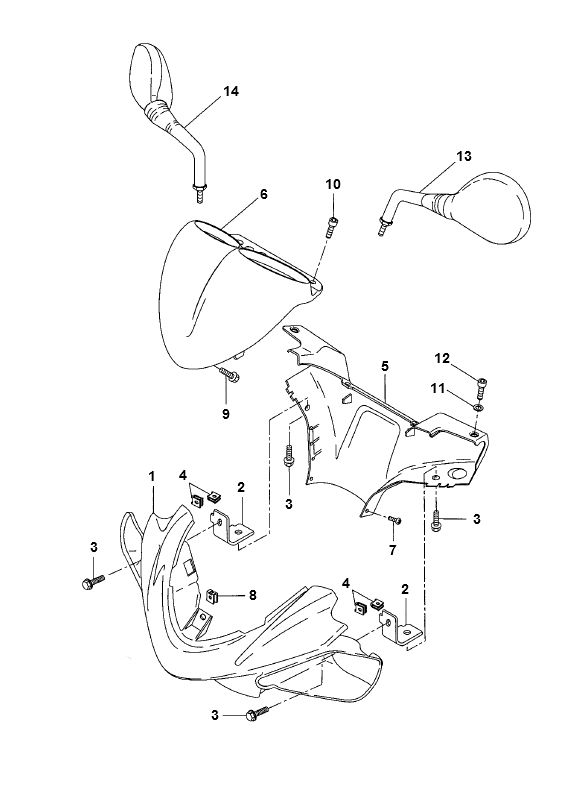 Lenkerverkleidungen Yamaha Aerox 50 2T LC