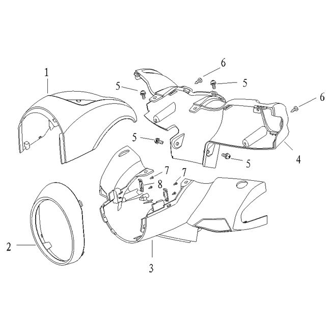 Teile Lenkerverkleidung Agm Supreme rot