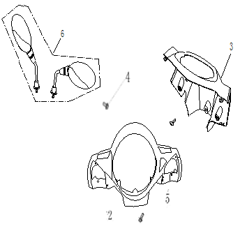 Lenkerkappen-Spiegel China Ape50 schwarz
