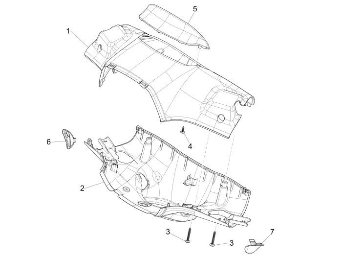 Lenkerverkleidungen Vespa Sprint 50 4T 4V AC AC Gelb 968/A