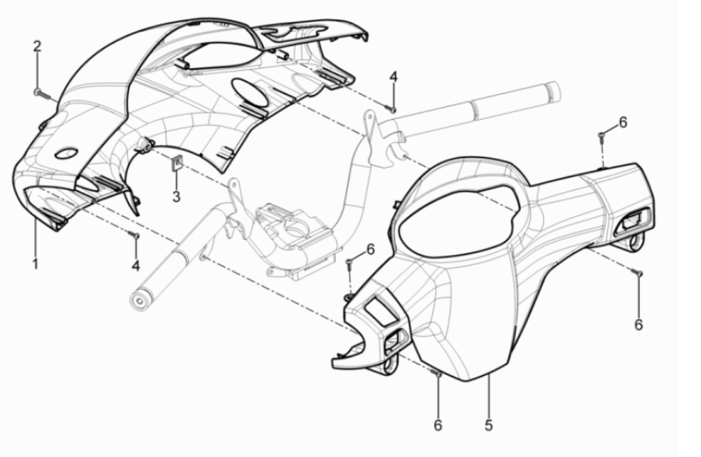 Piaggio Typhoon 50 2-Takt Euro 3 2011 Lenkungsdeckel