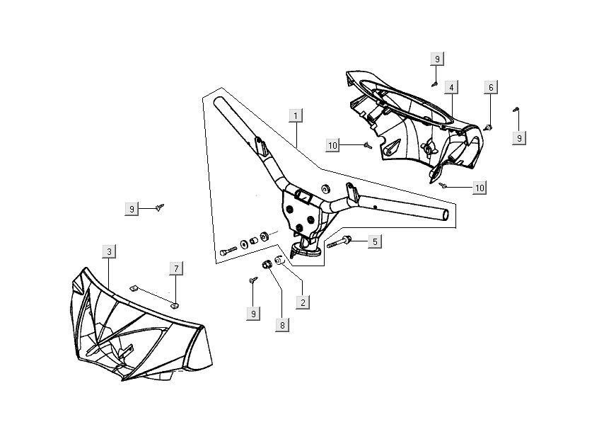 Lenkerkappen Kymco Nexxon 4-Takt dunkelgrau