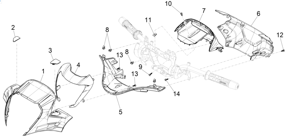 Piaggio Beverly 300 4T 4V HPE ABS E5 2021-2022 Lenkradabdeckungen (EMEA)