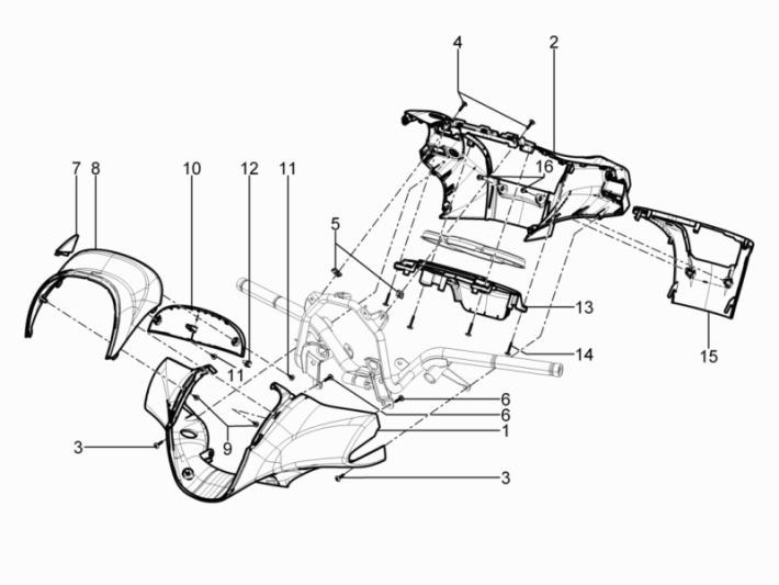Lenkerkappen Piaggio Beverly 350 E3 Sport Touring 2013-2014 schwarz 90/B
