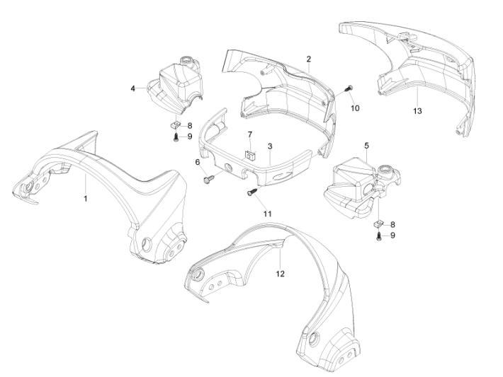 Lenkerdeckel Piaggio Beverly 500 E3 2007-2012 grau 713/B
