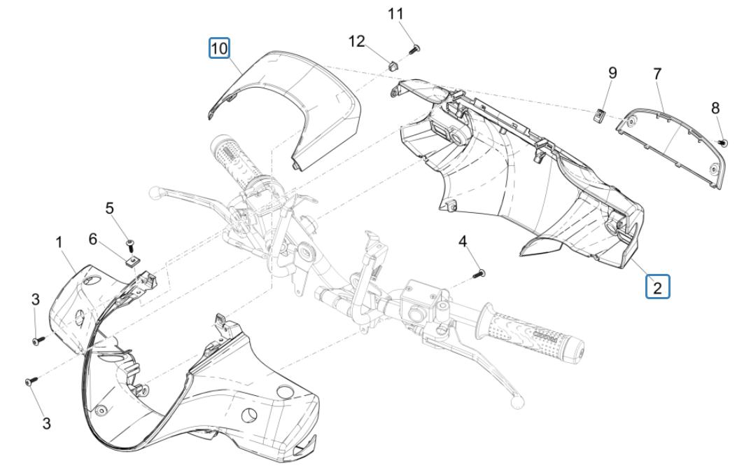 Lenkradabdeckungen für Piaggio Medley 150 4T IE ABS E4 2016-2020 (EMEA)