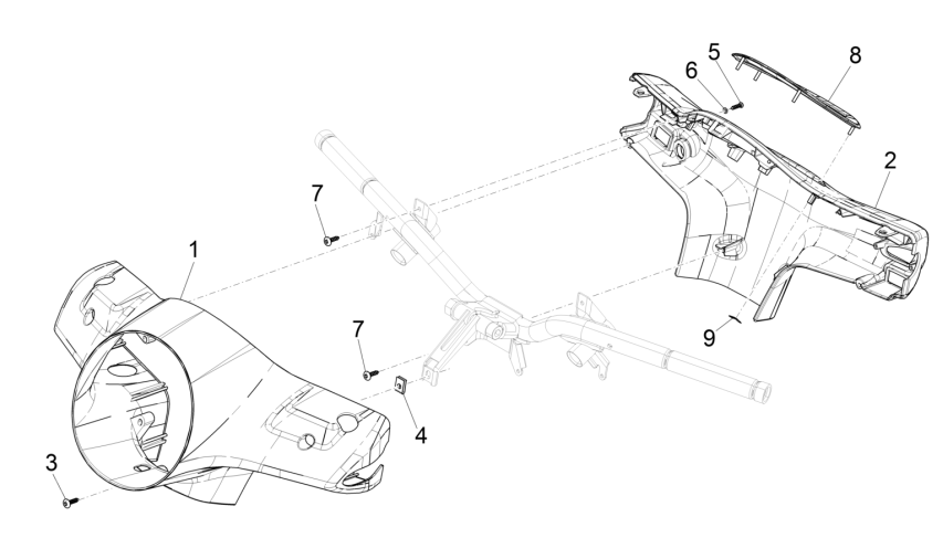 Lenkradabdeckungen für Vespa GTS 125 4T E5 ABS 2021 (EMEA)