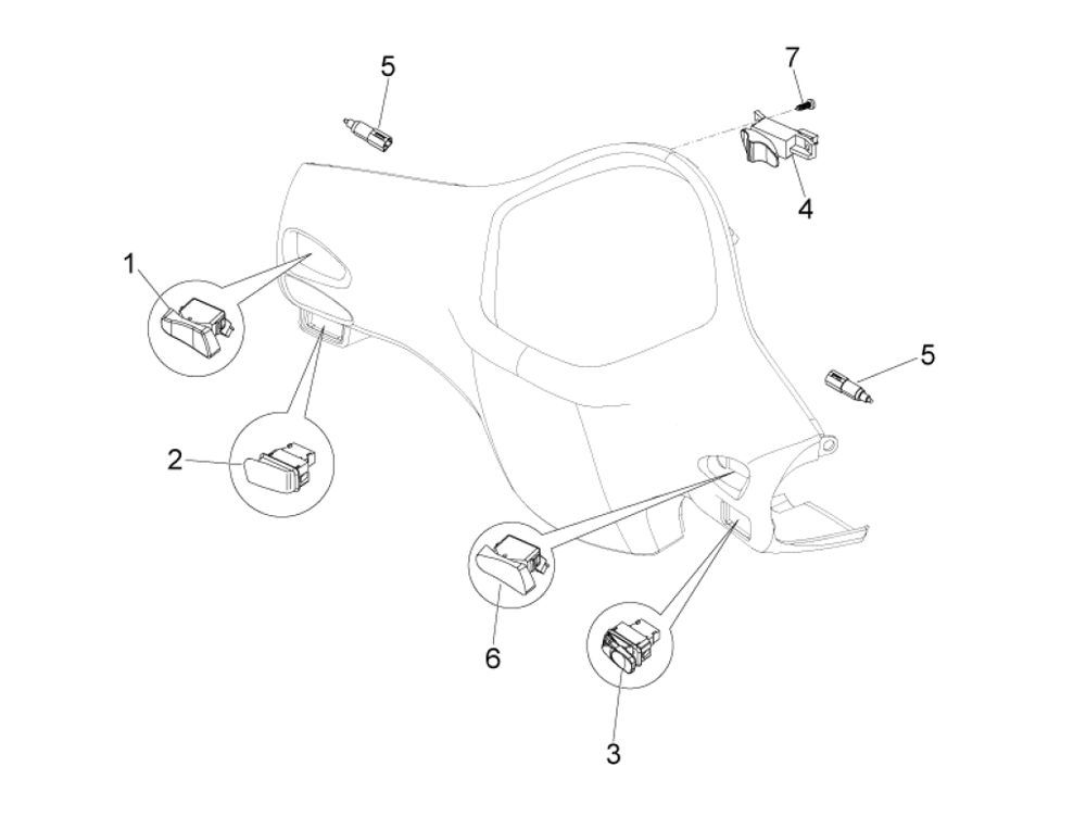 Lenkerschalter Vespa Lx 25km 4-Takt-2-Ventil