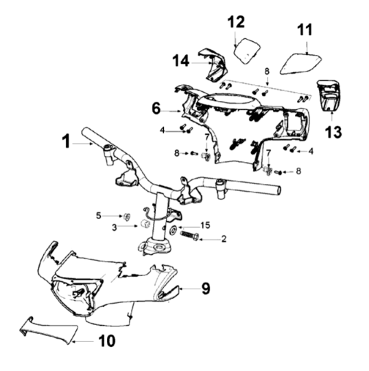 Stuurstang Peugeot Django 125 Allure E3 2014-2017 BLACKCURRANT (Q3)