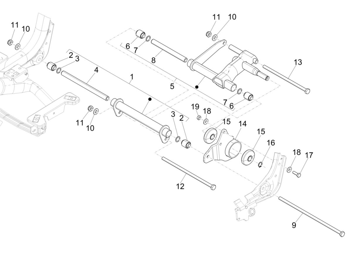 Piaggio Medley 125 4T IE ABS E4 Unterrahmen 2016-2019 (EMEA)