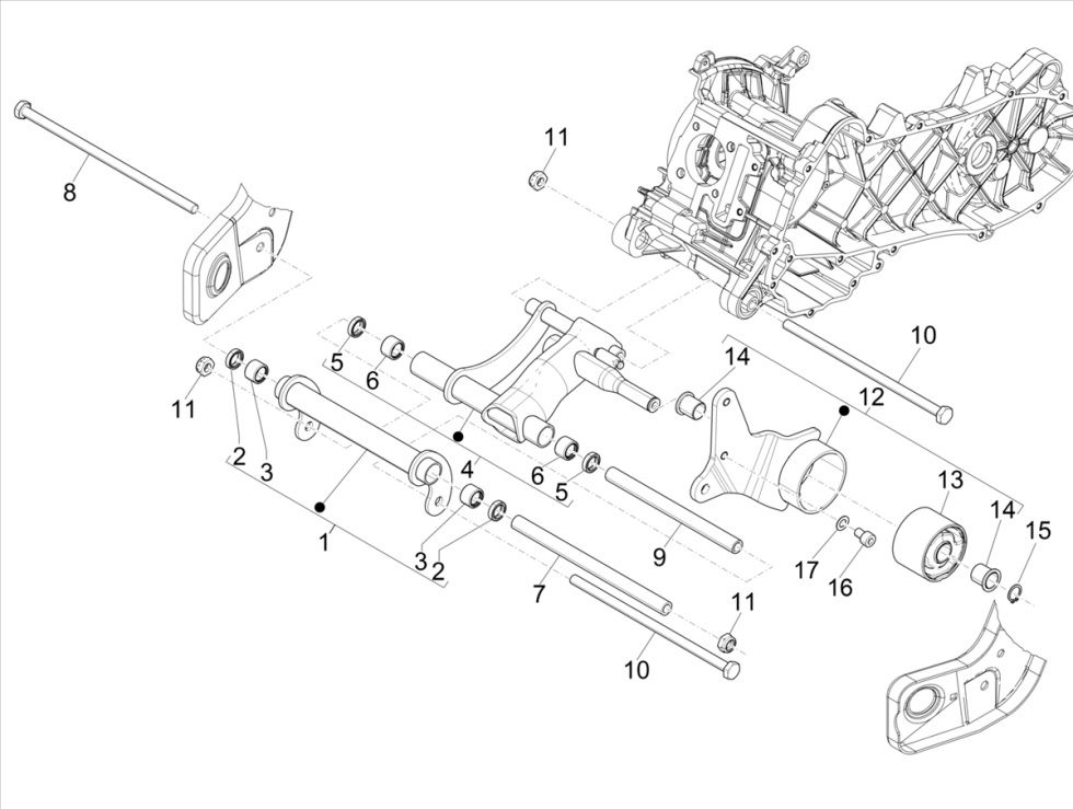 Motorhalterung - Schwinge Piaggio Zip 50 4T IGET 3V AC Euro 5