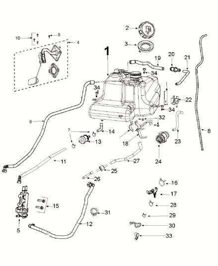 Benzintank - Kraftstoffpumpe Peugeot Kisbee 50 4T AC Euro 5