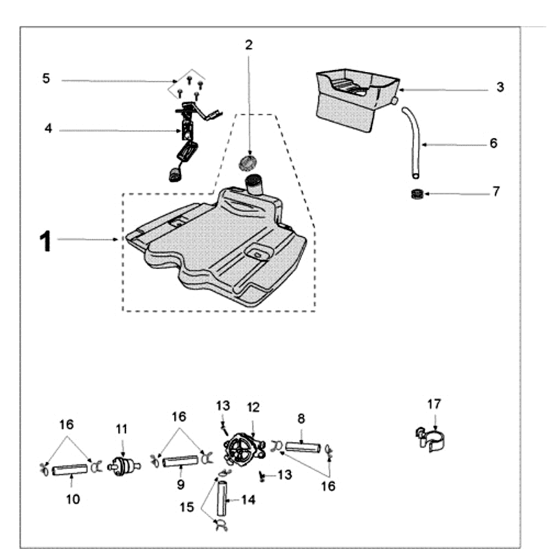 Tank- und Kraftstoffpumpe Pailoli Peugeot New Vivacity 2-Takt Dunkelblau