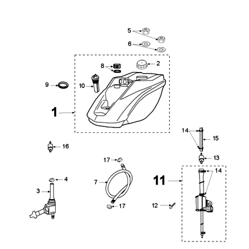 Tank- und Kraftstoffpumpe Peugeot Ludix 12 schwarz