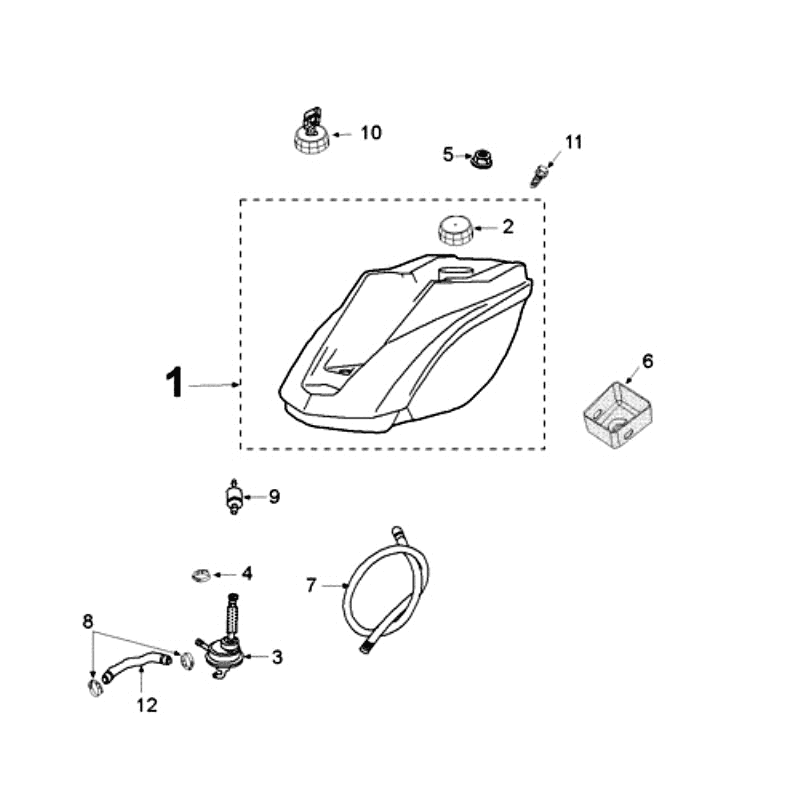 Tank- und Kraftstoffpumpe Peugeot Ludix 14 schwarz