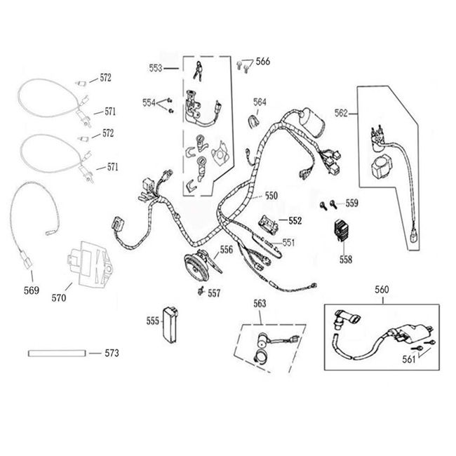 Zündschloss-Kabelbaum China Grande Retro Euro4