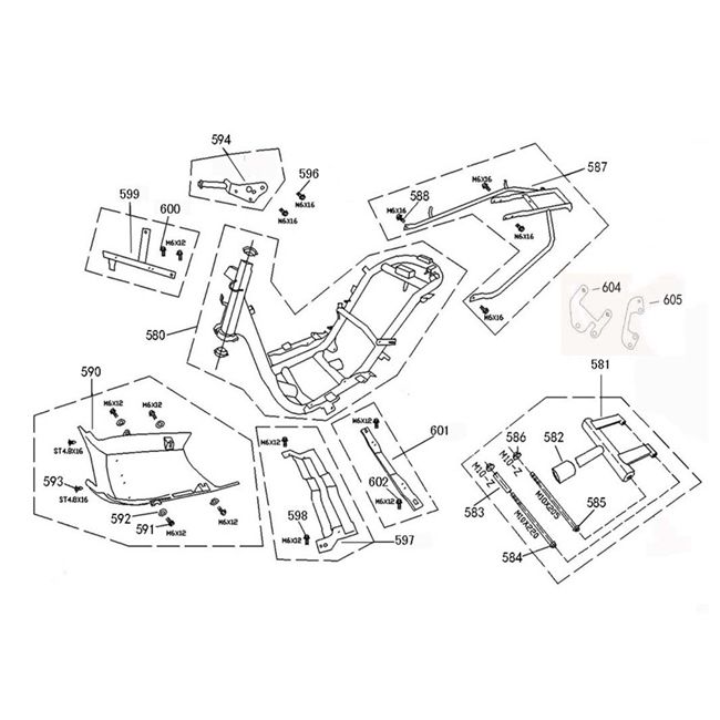 Rahmen Teile China Grande Retro Euro4