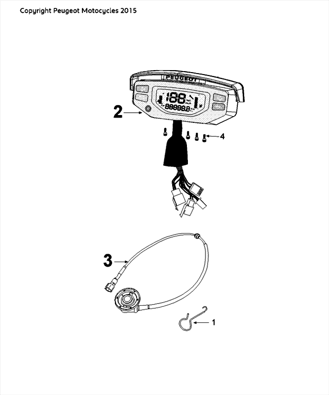 Theke Peugeot Speedfight 4 LC schwarz/blau