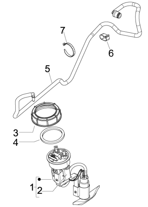 Piaggio Beverly 125 RST 4T 4V IE E3 2010-2015 Versorgungssystem (EMEA)