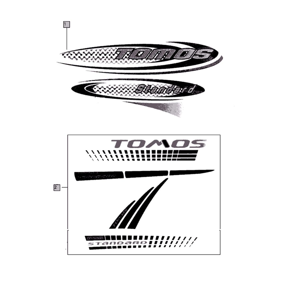 Stickerset Tomos STANDARD (25-45KMH) (K8-L0)