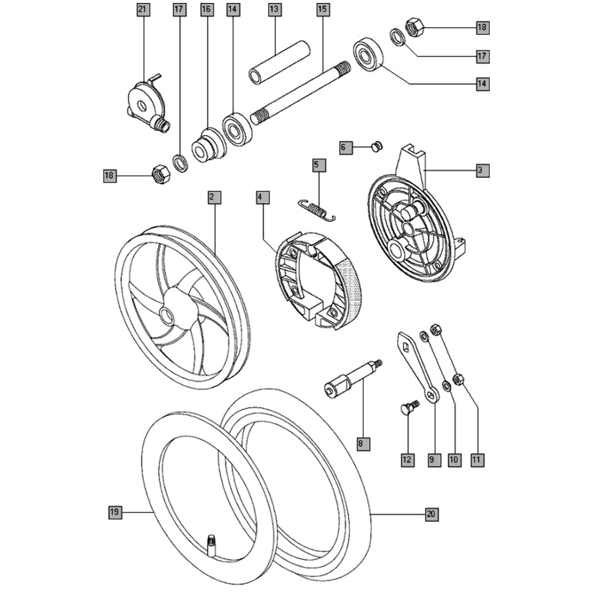 Voorwiel nieuw Tomos STANDARD XL (L0-L1)