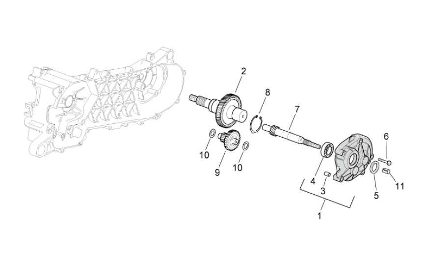 Getriebe Achsantrieb Aprilia SR 50 H2O ie+Vergaser 2004-2009