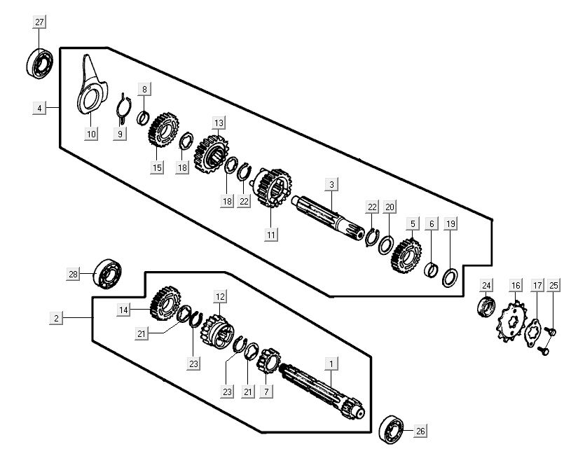Getriebe Kymco Activ 4-Takt blau-schwarz