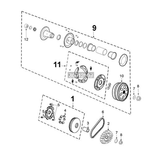 Transmission Peugeot Tweet 125i E5 FL 2023-2025
