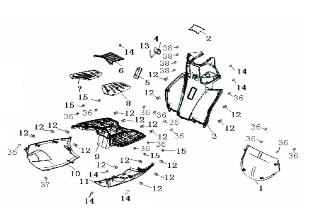 Trittbrett- Unterspoiler Generic Ideo weiß 2010 2-Takt