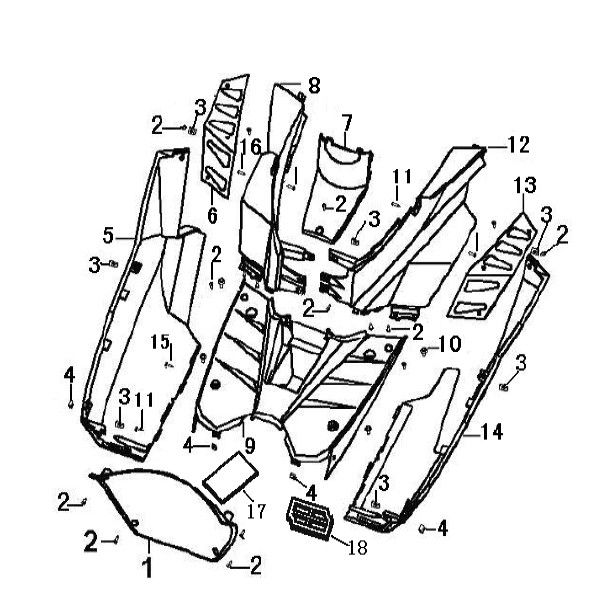 Trittbrett- Unterspoiler Generic Xor schwarz 2009 2-Takt