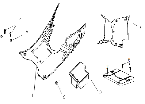 Trittbrett AGM Ape50 weiß