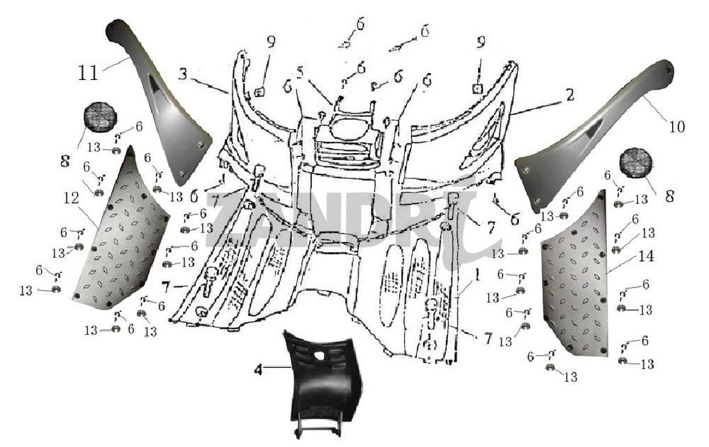 Trittbrett BTC Grande Retro GT1 schwarz creme