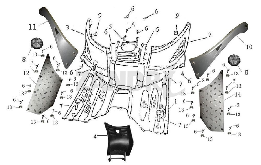 Trittbrett BTC Grande Retro GT1 blau creme
