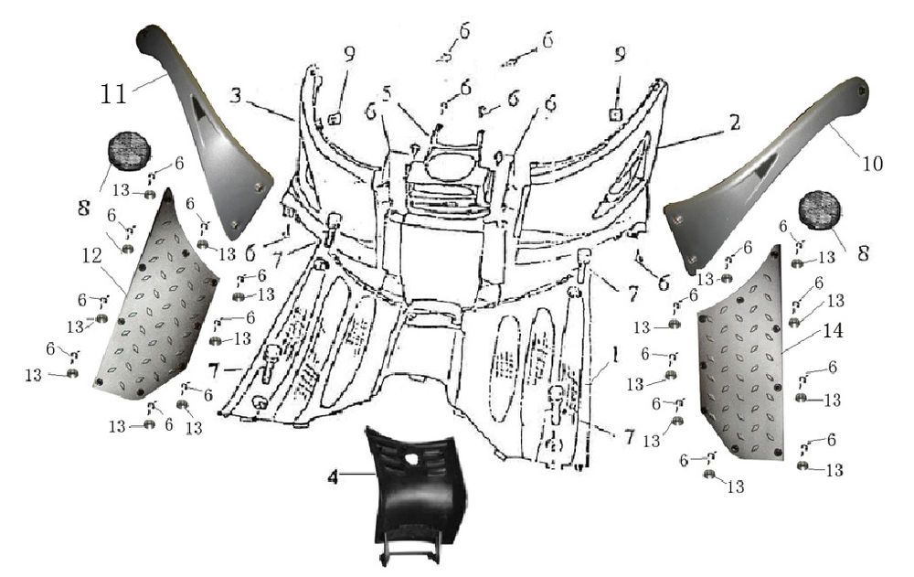 Trittbrett Eagle-Wing Torino dunkelblau