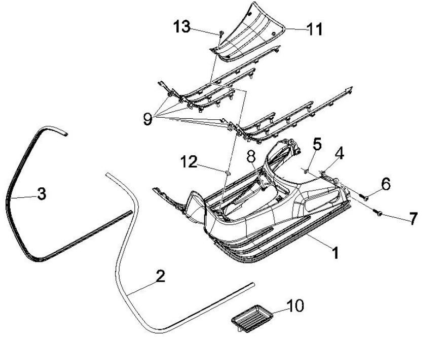 Trittbrett GTS 125 IU orange 963/A