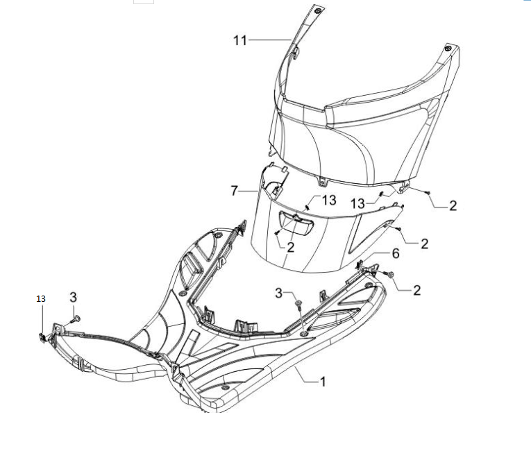 Trittbrett Piaggio Zip 2000 4-Takt AC