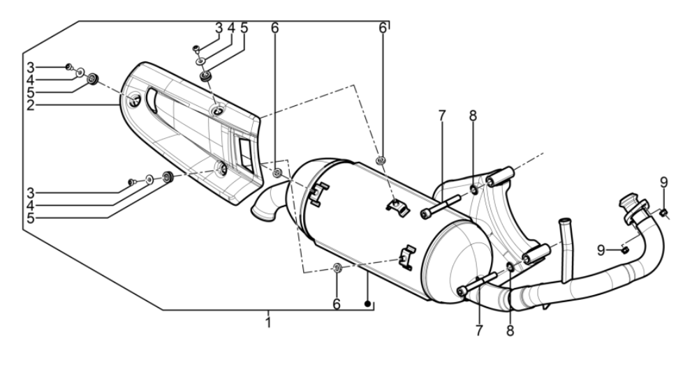 Piaggio Typhoon 50 2-Takt Euro 3 2011 Auspuff