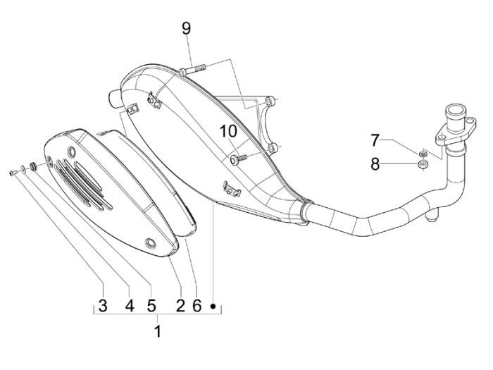 Auspuff Piaggio Liberty 2-Takt