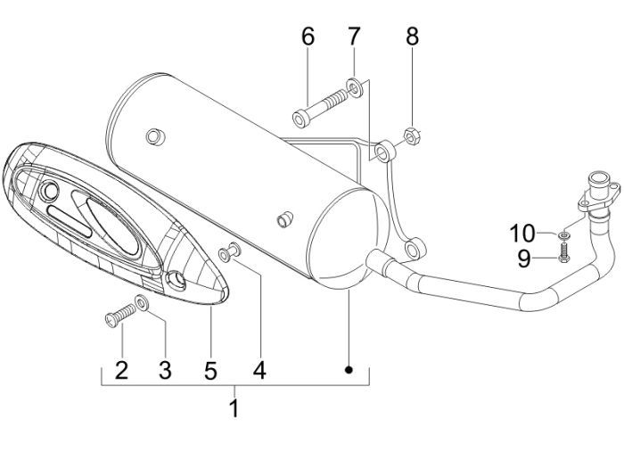 Auspuff Piaggio Fly 4-Takt