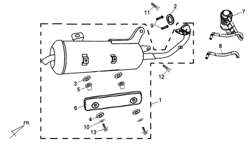 Auspuff Sym Allo (WH871) champagner