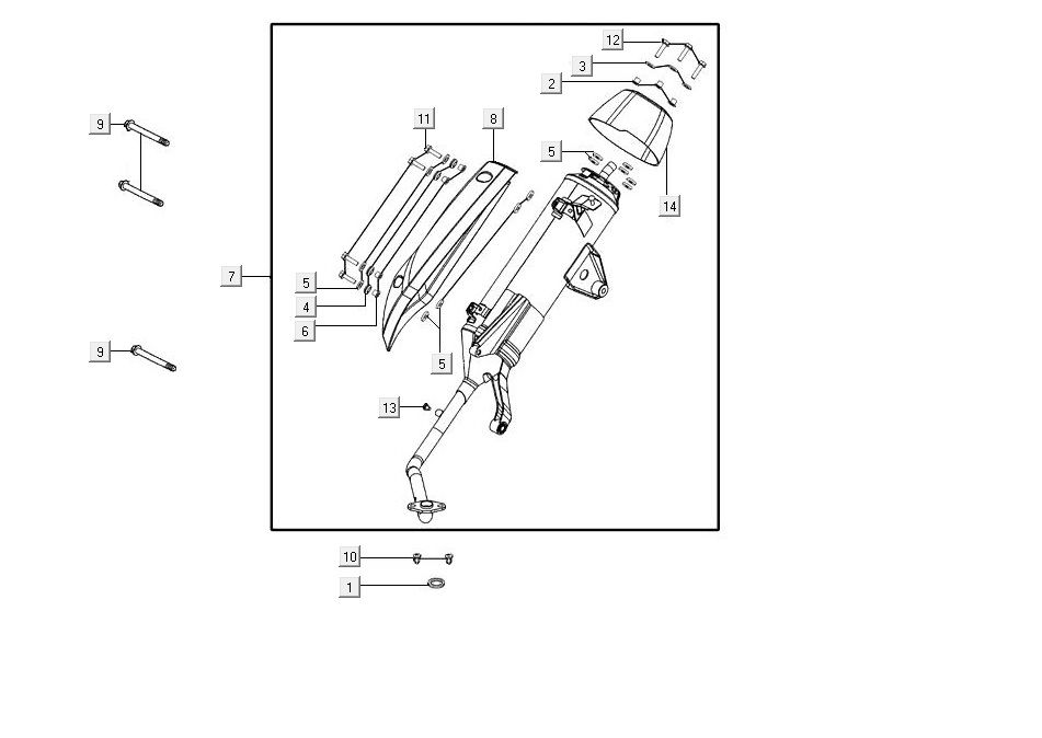 Auspuff AGILITY 16+ 4T 125 Matt Metallic Hellblau