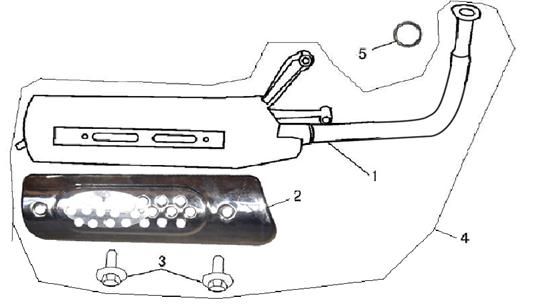 Auspuff AGM LX 50 4T AC Anthrazit