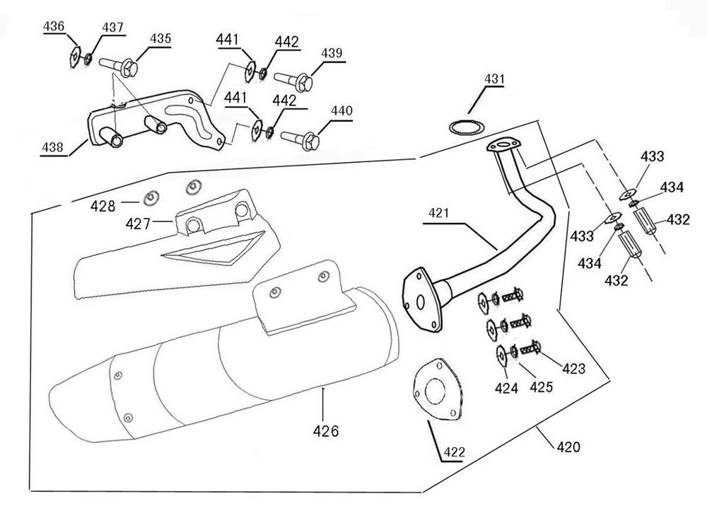 Auspuff AGM R8 weiß