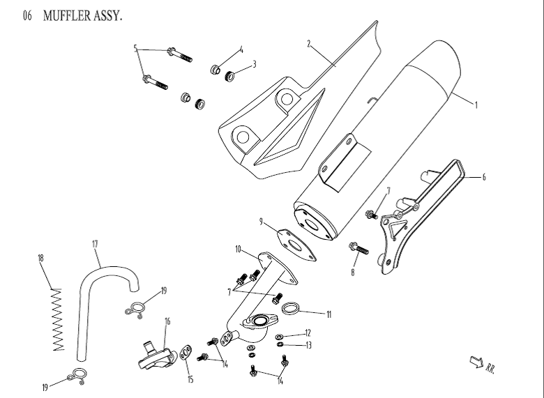 Auspuff AGM Venom weiß
