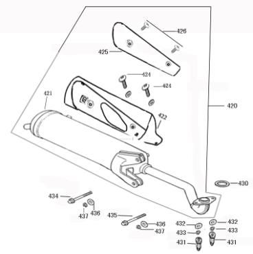 Auspuff Benzhou ZN50QT-36 schwarz
